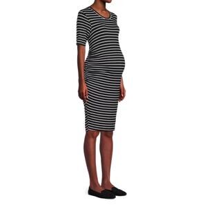 Time and Tru Women’s Striped Maternity Ruched Dress NWT Size S 4-6
